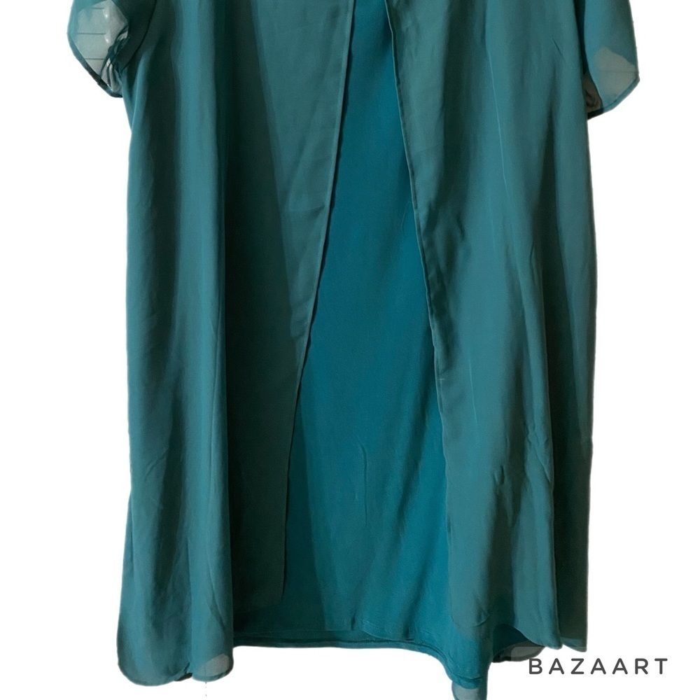 NY Collection Shift Dress, Mini, Sz 2X, XXL, Teal, Pastel, Coastal, NWOT - Picture 7 of 11